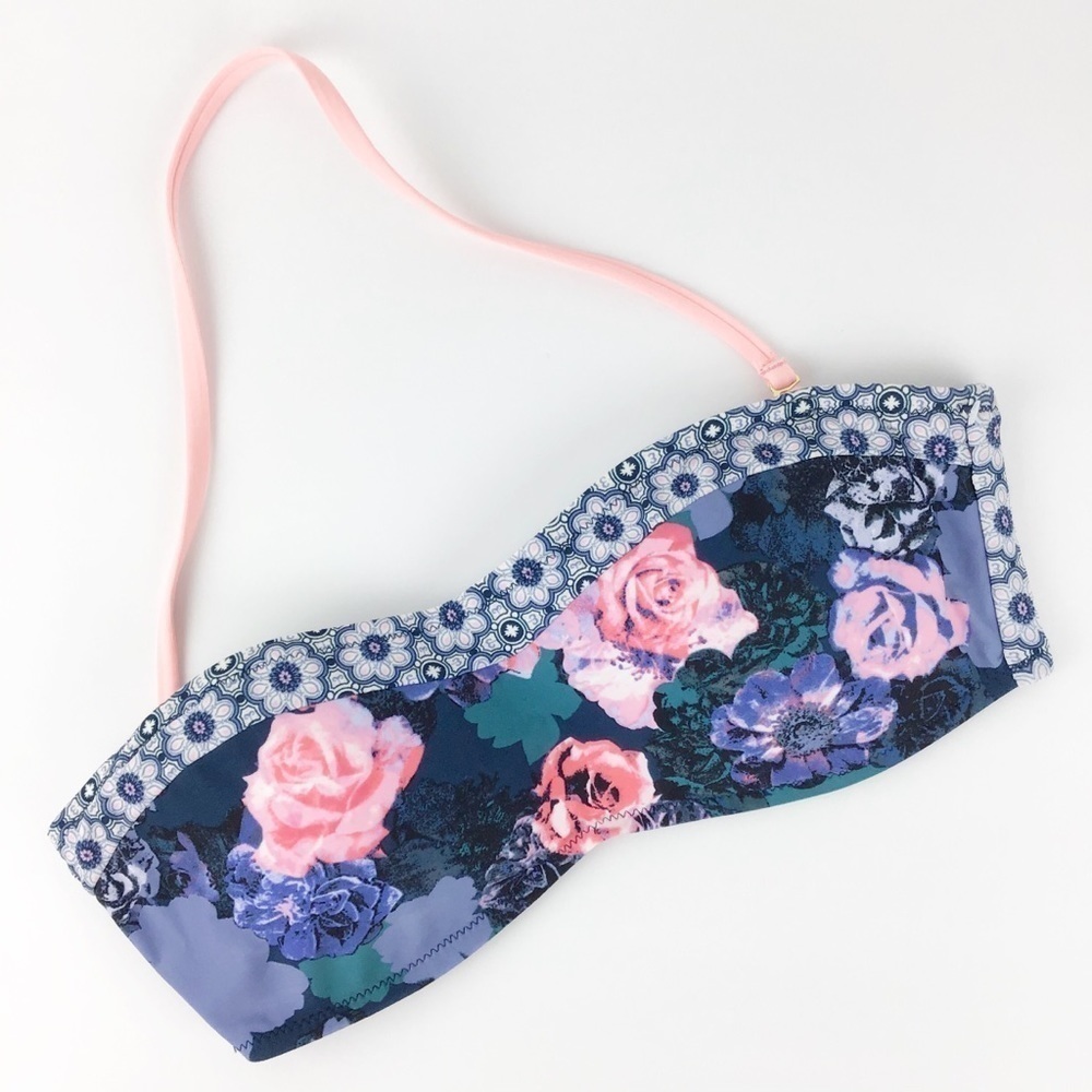 Wonderly Raining Roses Bandeau Bikini Top | S